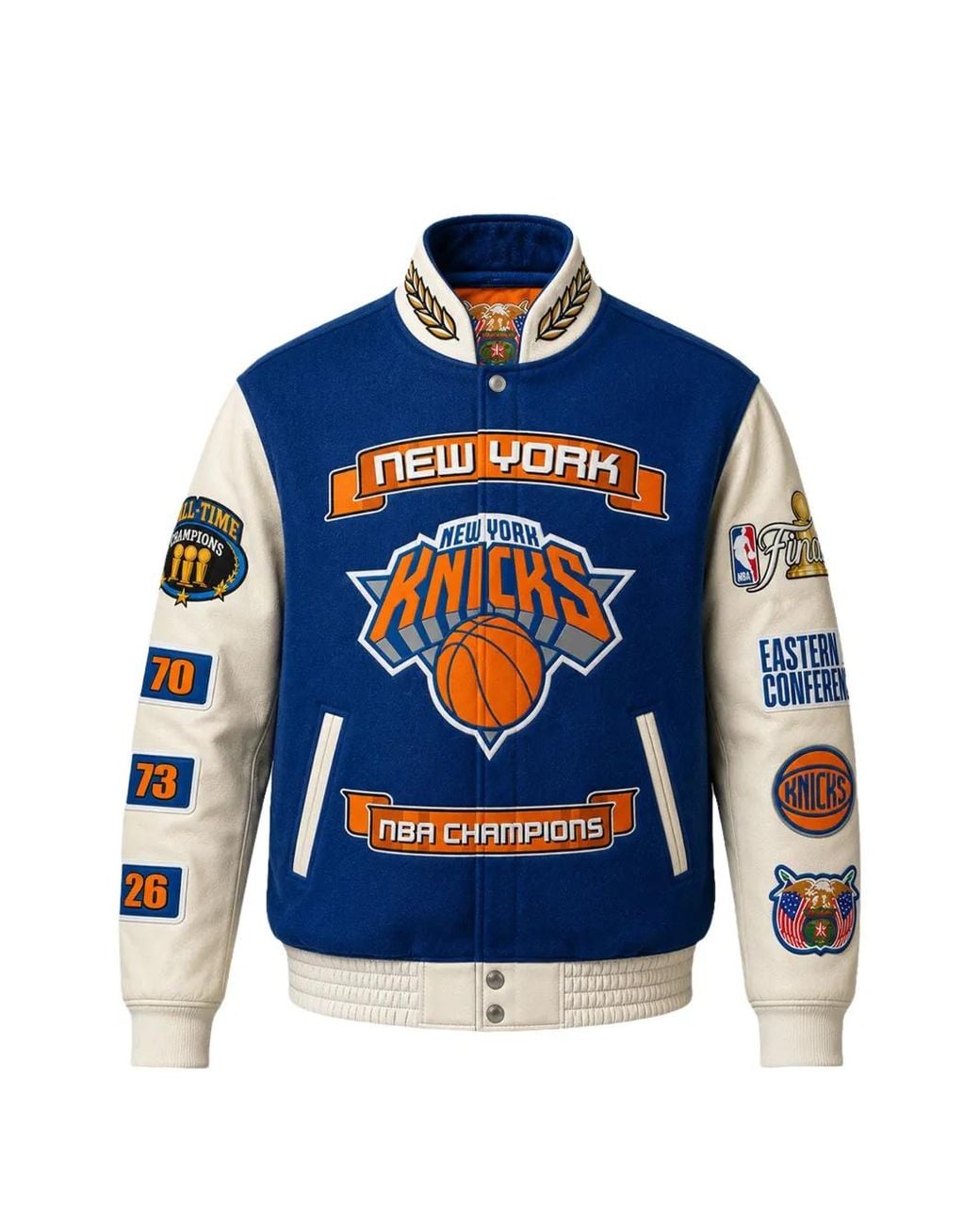 Jeff Hamilton Blue New York Knicks 2026 Nba Bomber Jacket for men