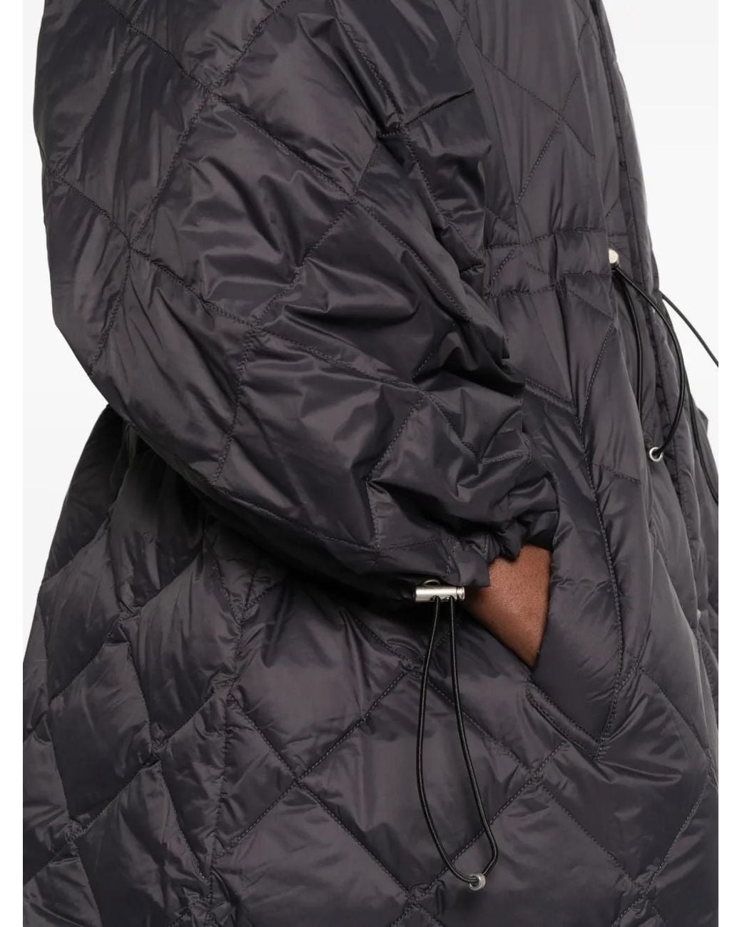 Taion Gray Quilted Hooded Coat