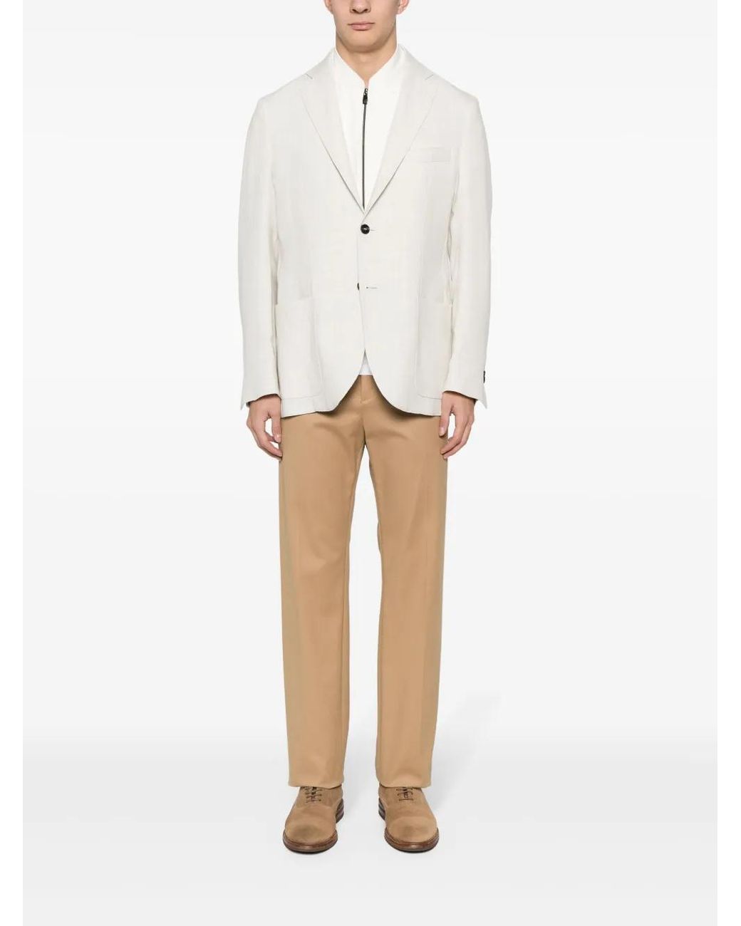 Corneliani Natural Single-Breasted Layered Blazer for men