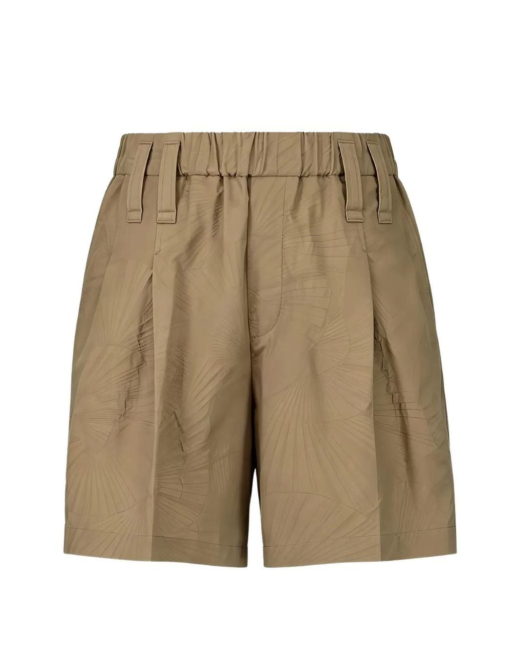 Brunello Cucinelli Natural Jacquard-Woven Pleated Shorts