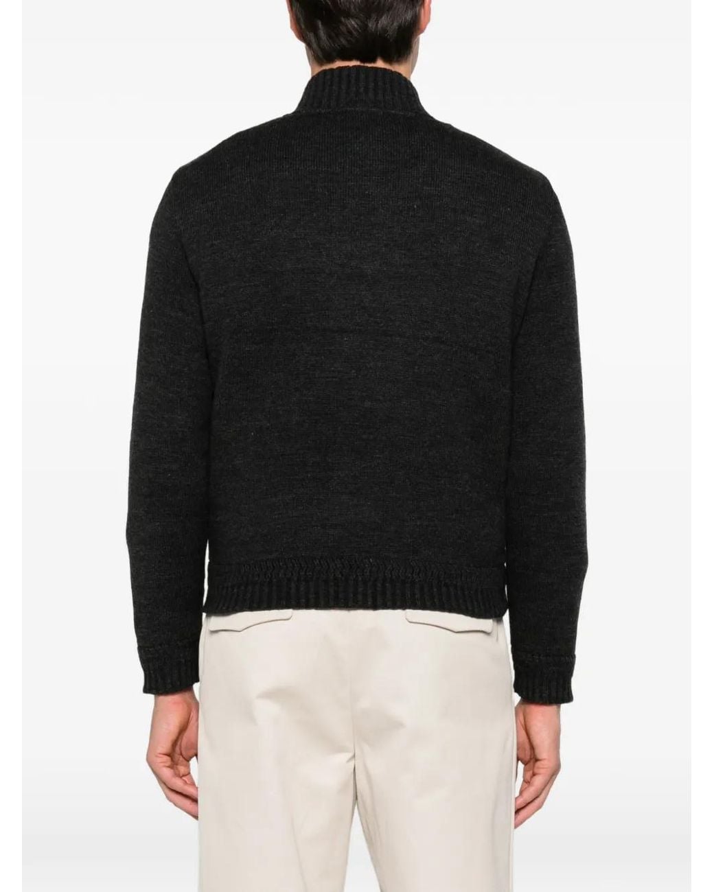 The Jack Leathers Black Suede Panelled Knitted Jacket for men