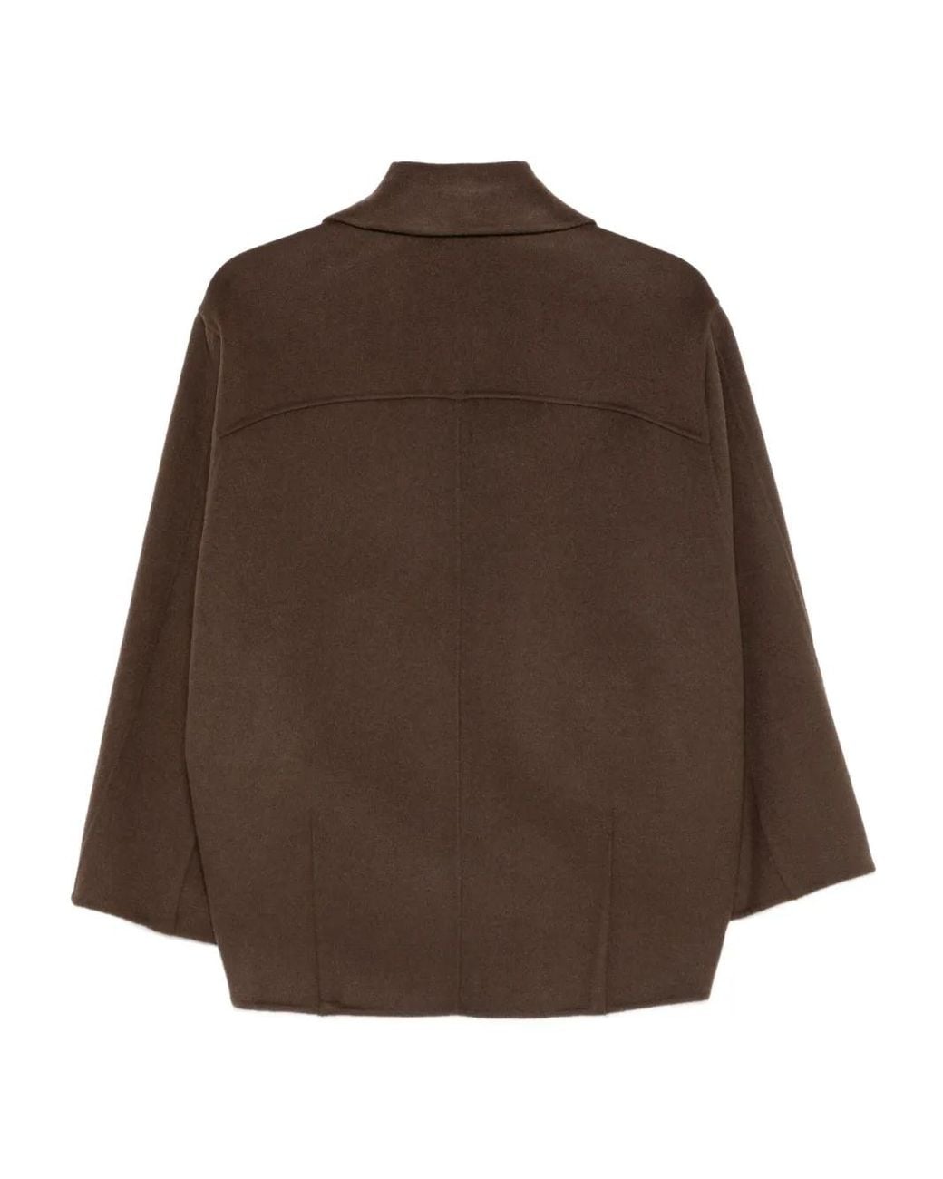 Seventy Brown High-Low Buttoned-Up Jacket