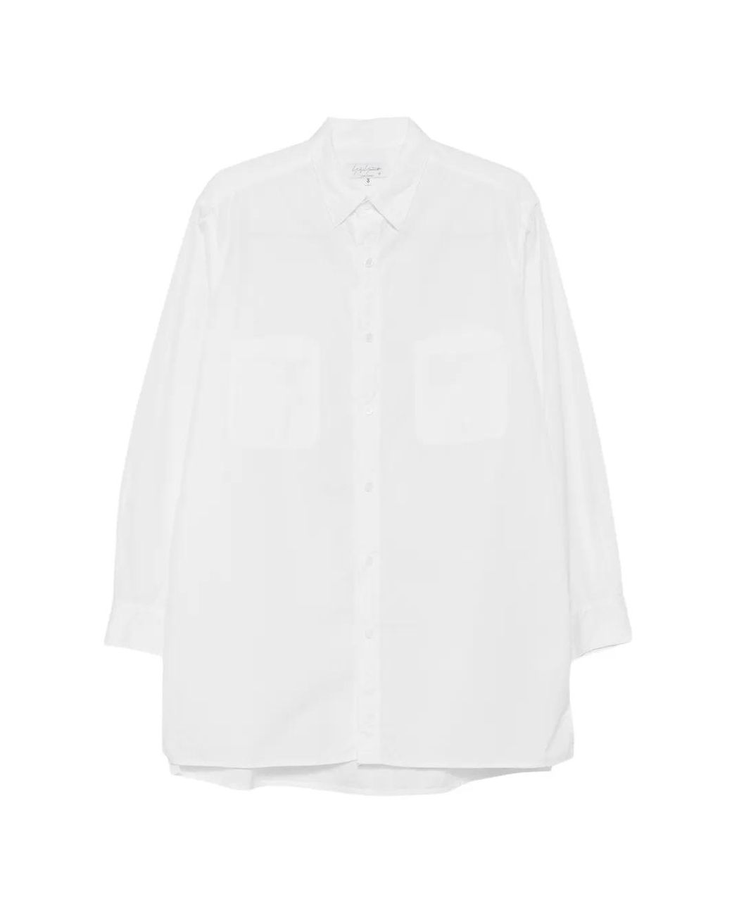 Yohji Yamamoto White Long-Sleeve Shirt for men