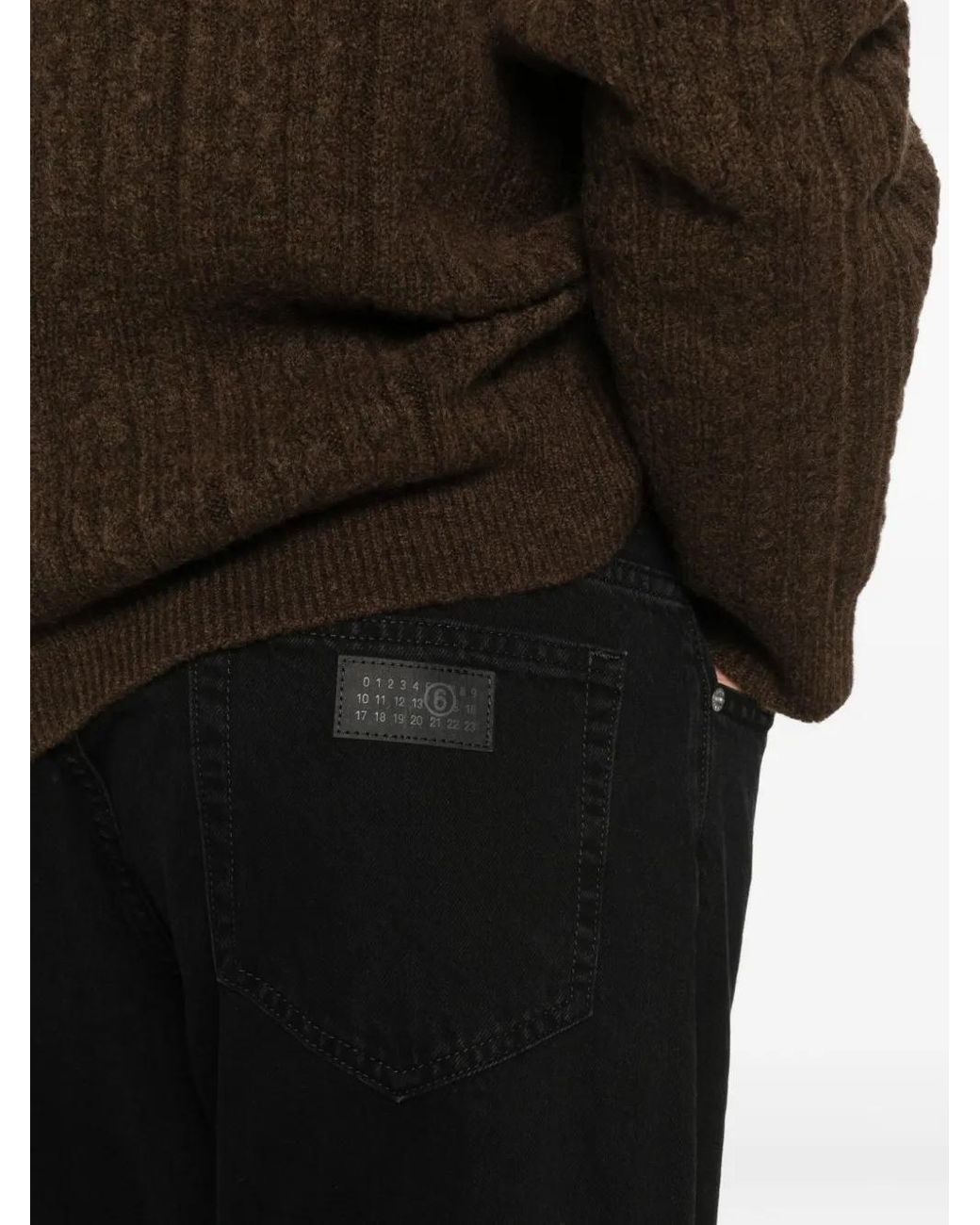 MM6 by Maison Margiela Black Jean À Boutonnière for men