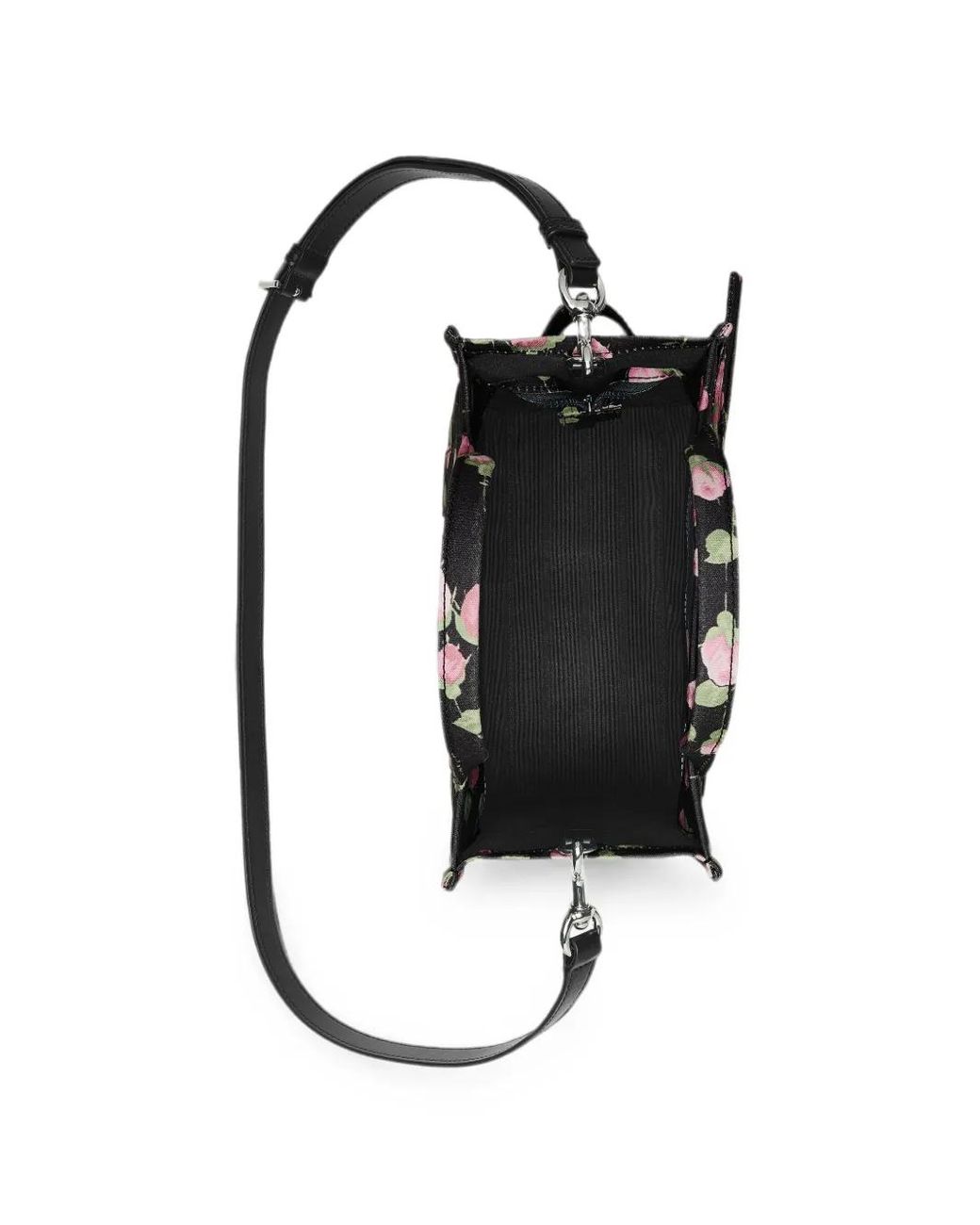 Marc Jacobs Black Petit Sac À Main En Toile Fleurie Avec Nœud Oversize