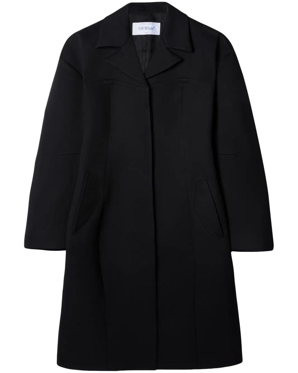 Off-White c/o Virgil Abloh Black Round Techno Gab Single-Breasted Coat