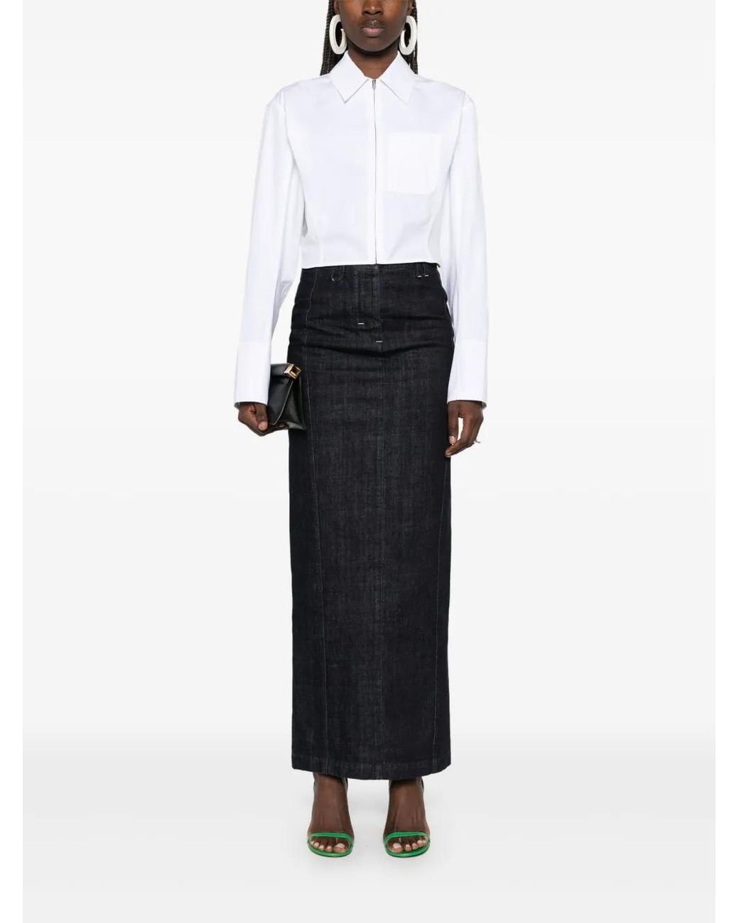 Jacquemus Blue Long Skirt Le Jupe De-Nîmes With Slit