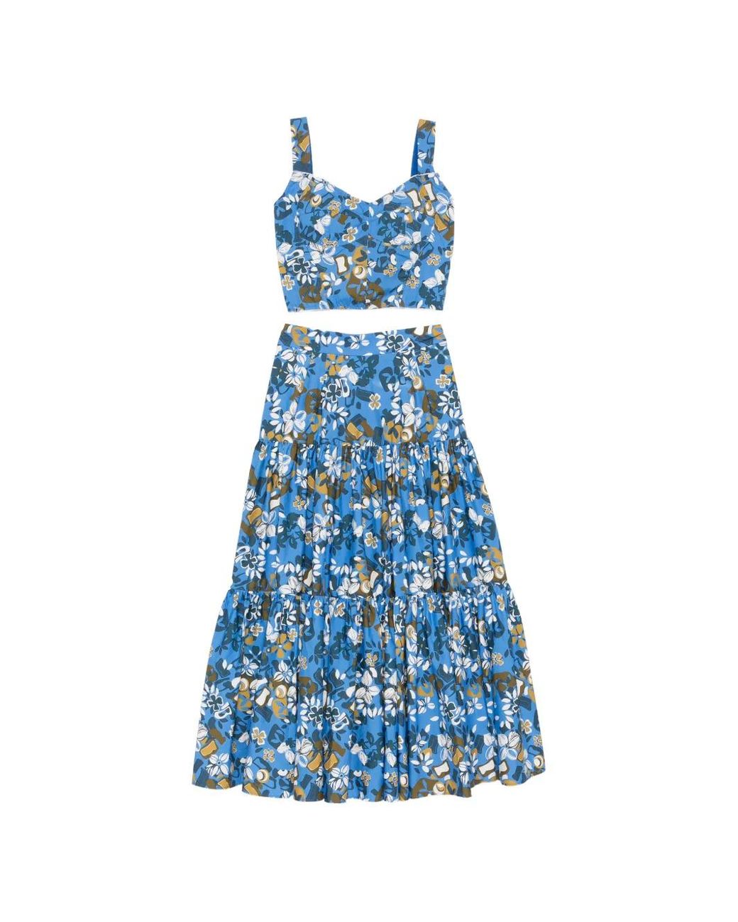 BLAKLACE Blue Jupe À Imprimé Floral En All Over