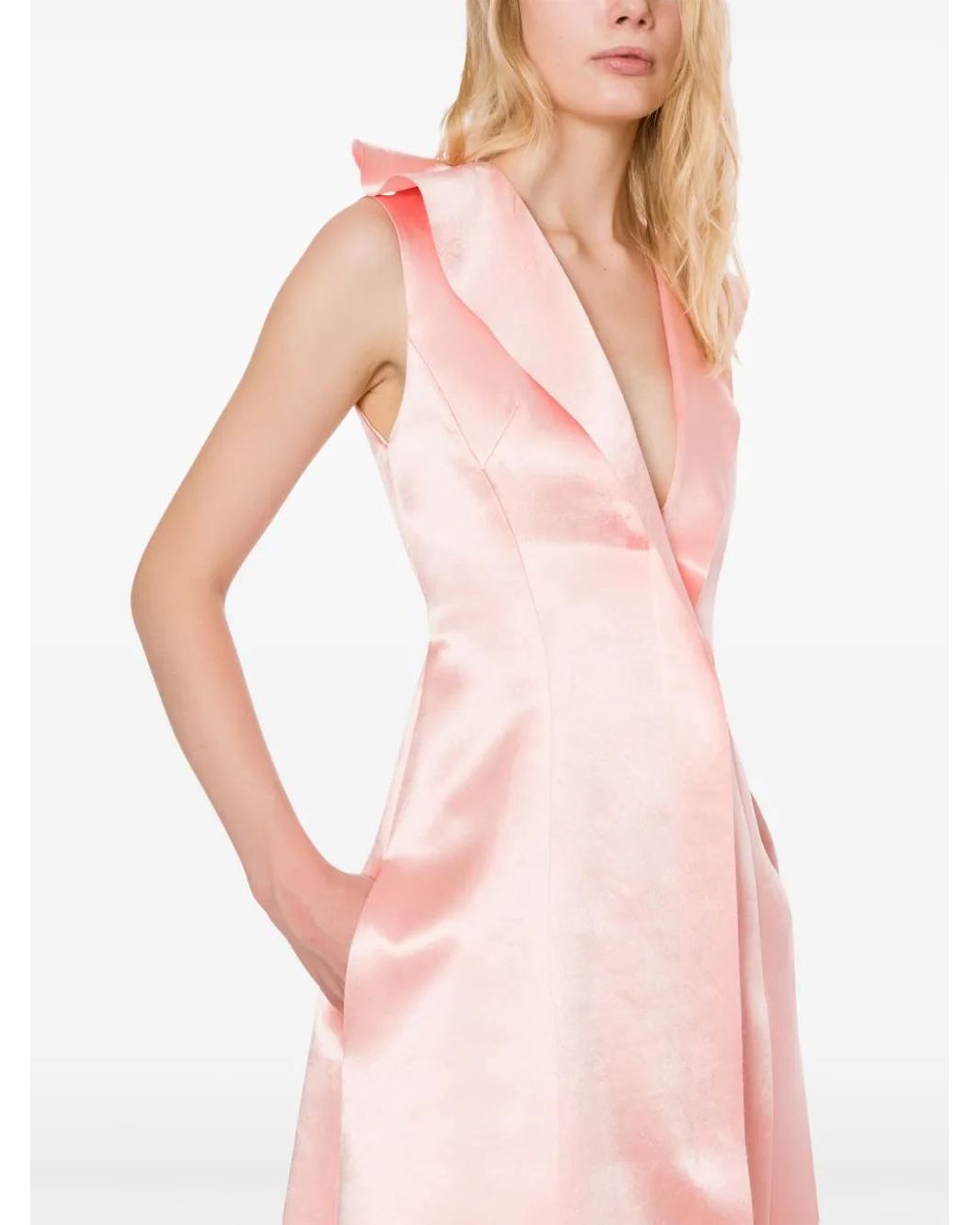 Philosophy Di Lorenzo Serafini Pink Satin Midi Dress
