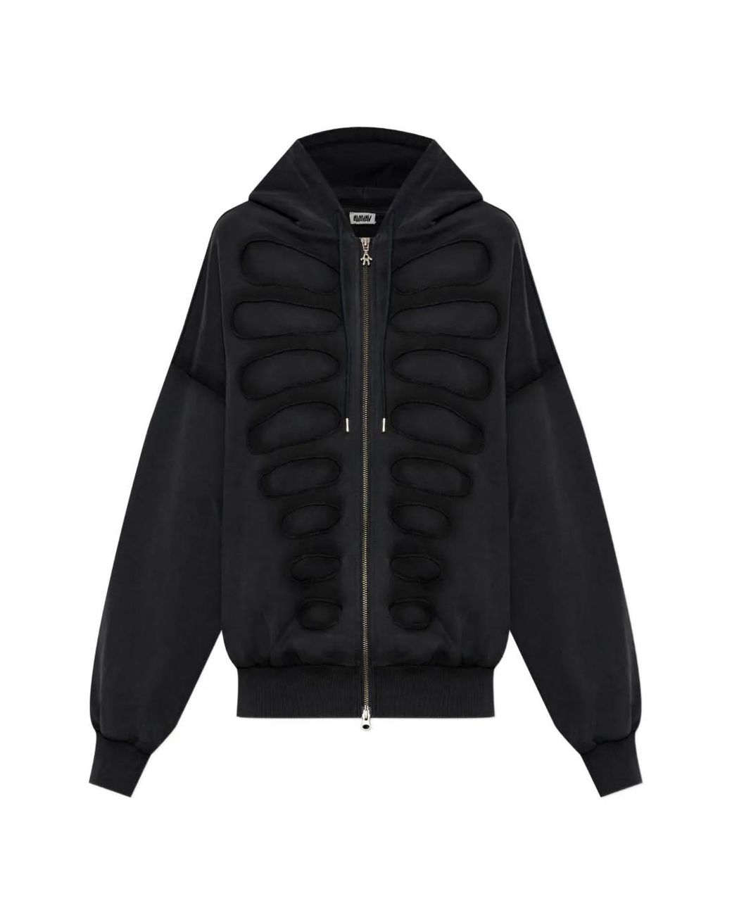 AVAVAV Black Hoodie Zippé Tim À Empiècements