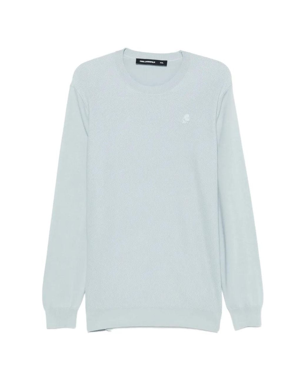 Karl Lagerfeld Blue Logo-Embroidery Sweater for men