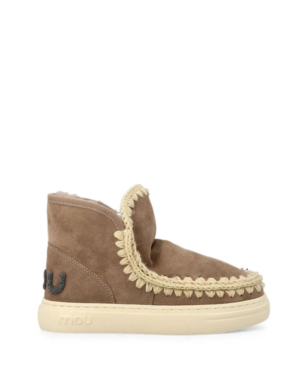 Mou Natural Eskimo Glitter-Logo Sneakers