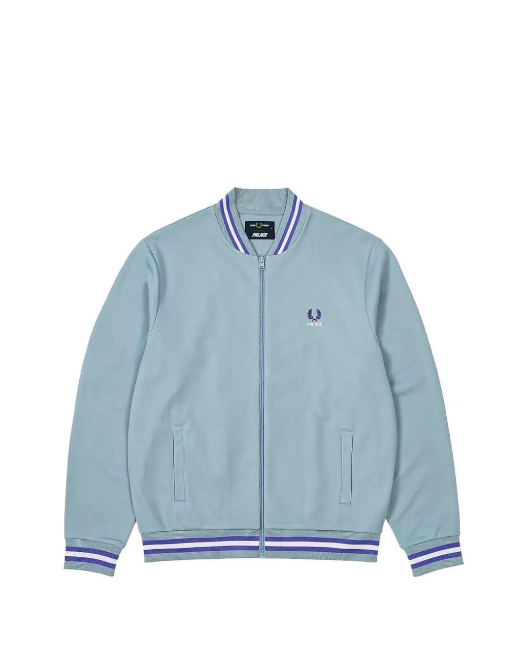 Palace Blue X Fred Perry Logo-Embroidered Track Jacket for men