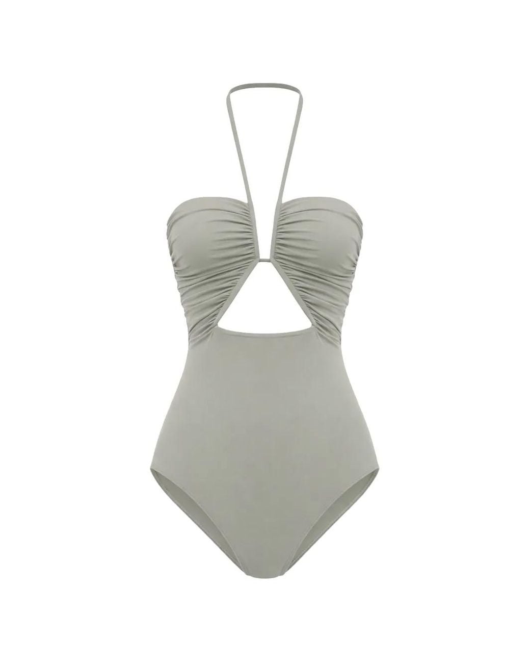 Rick Owens White Back Self-Tie Chest Cut-Out Top