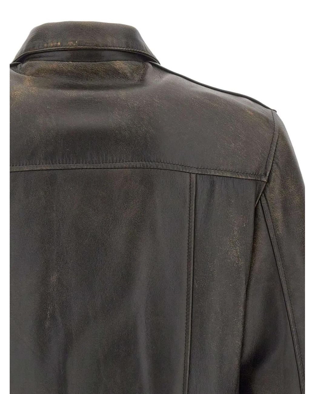 Volfagli Gray David Tundra Leather Jacket for men