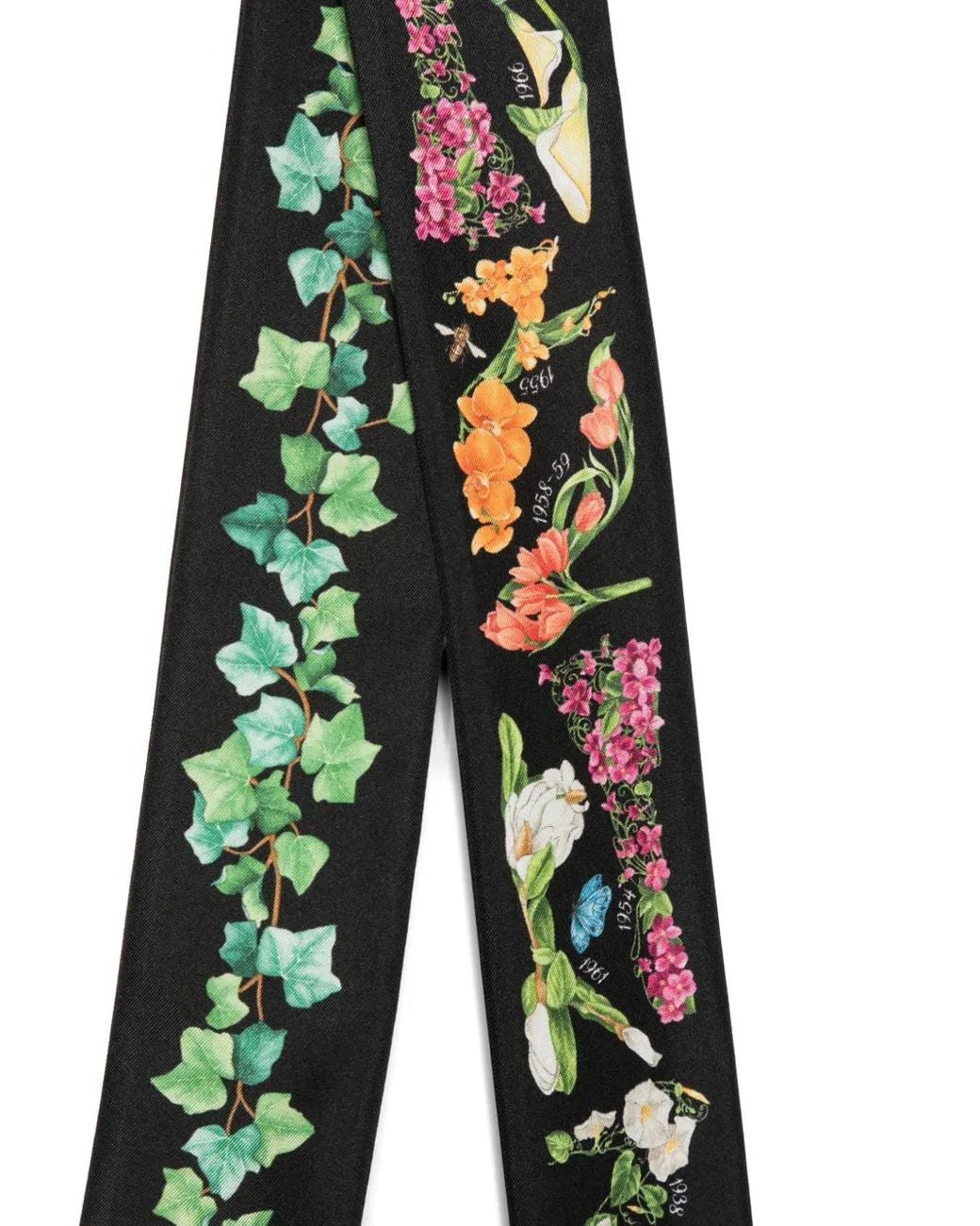 Ferragamo Green Floral-Print Silk Scarf