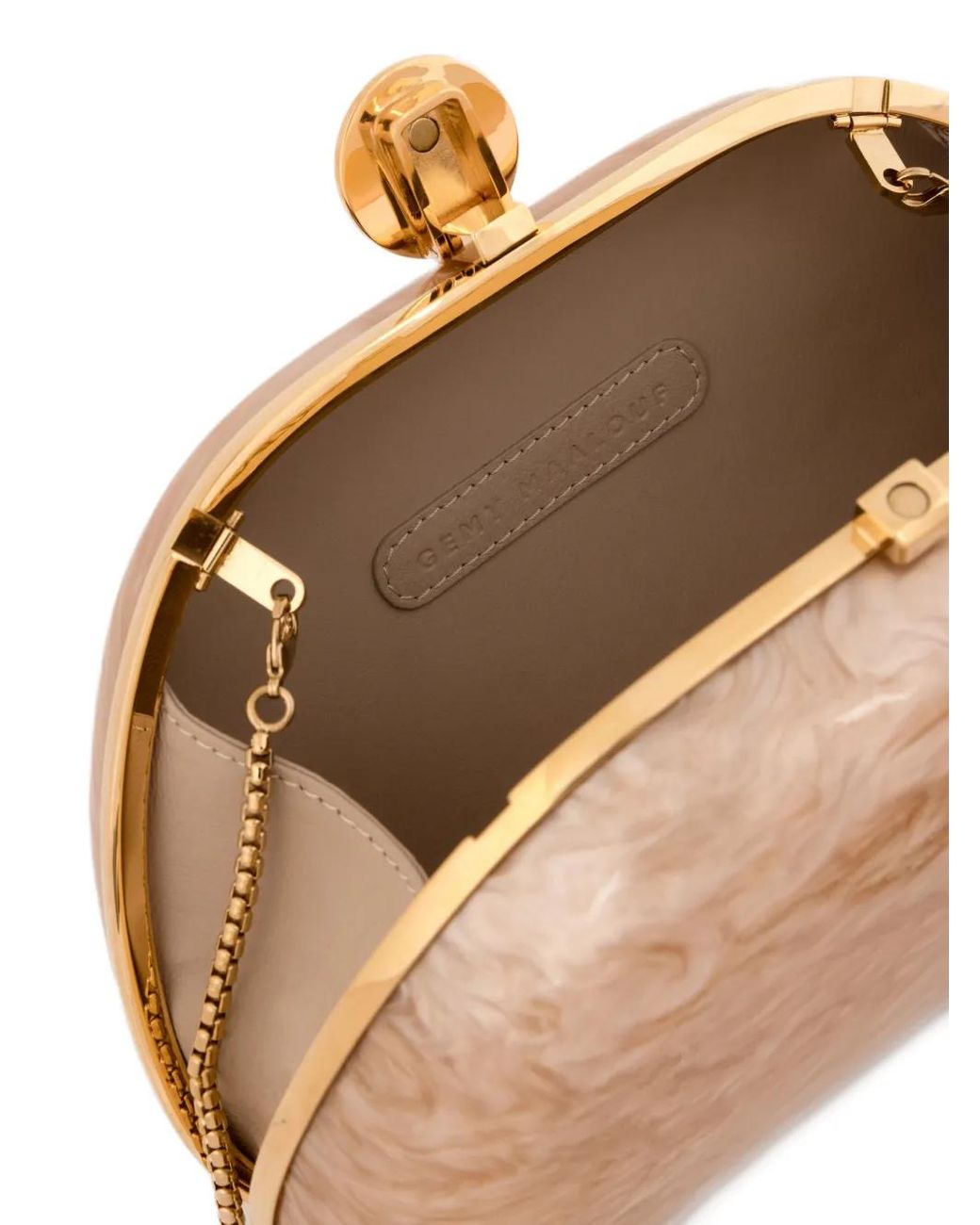 Gemy Maalouf White Marbled Clutch Bag