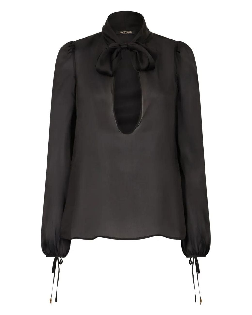 Roberto Cavalli Black Silk Blouse