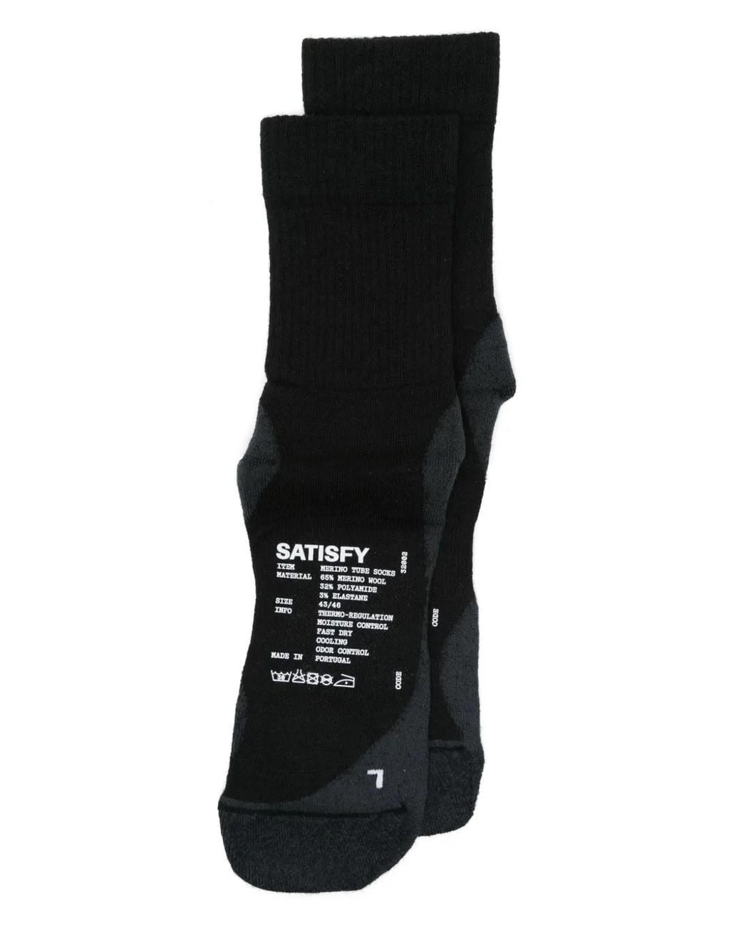 Satisfy Black Tube Socks for men