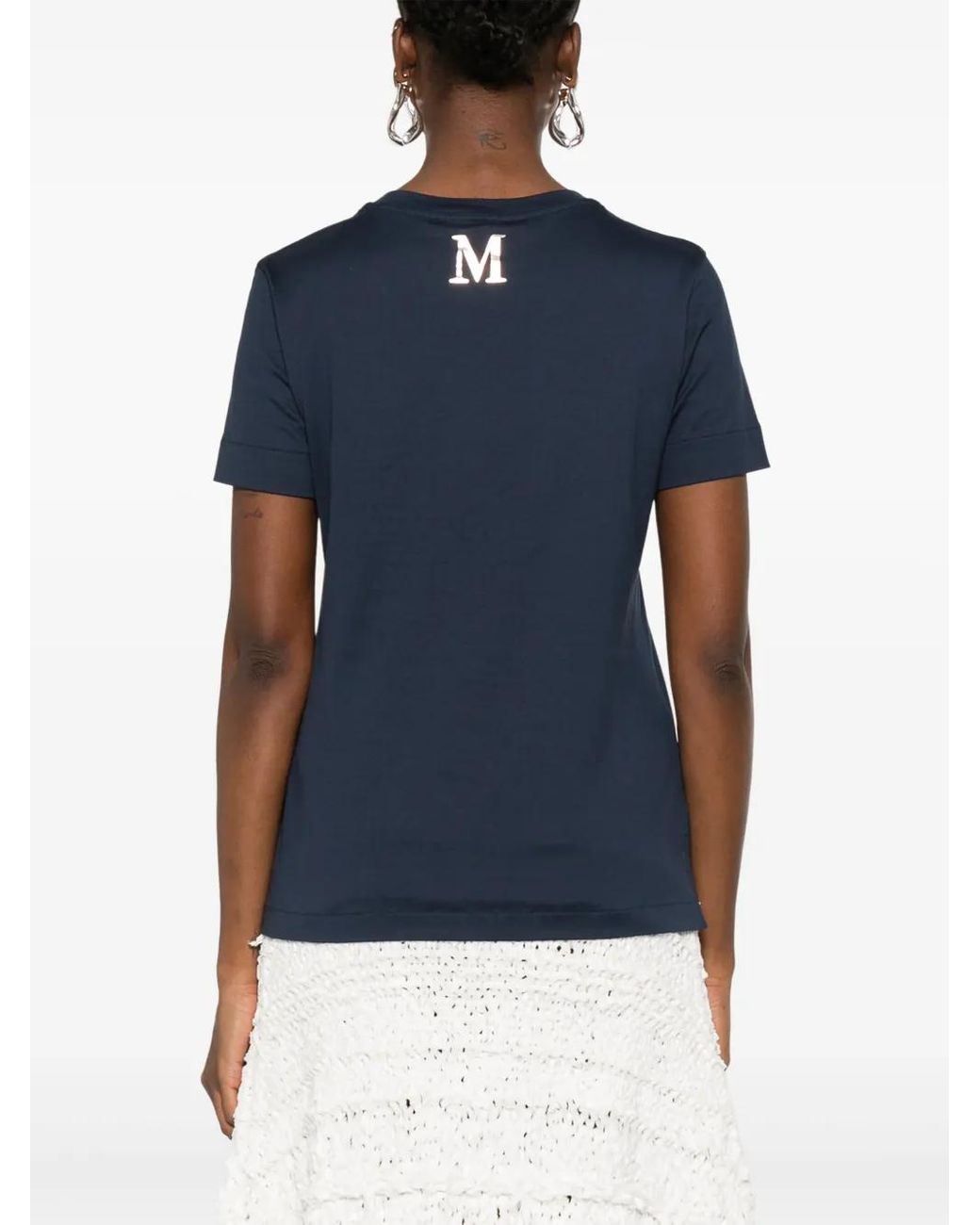 Max Mara Blue Logo Cotton T-Shirt