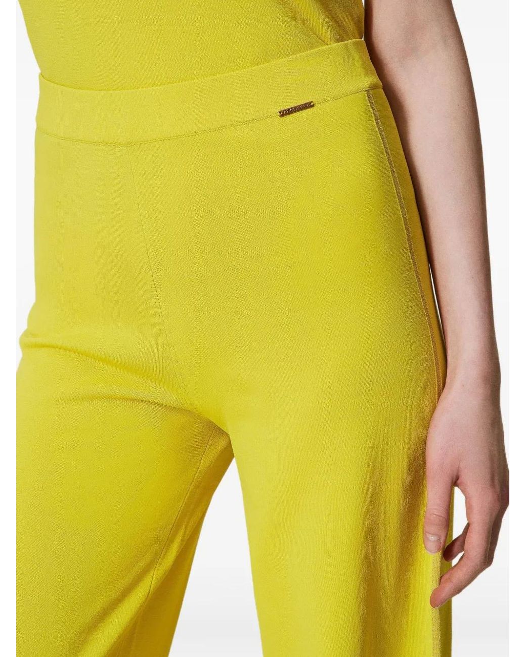 Twinset Yellow Knitted Trousers