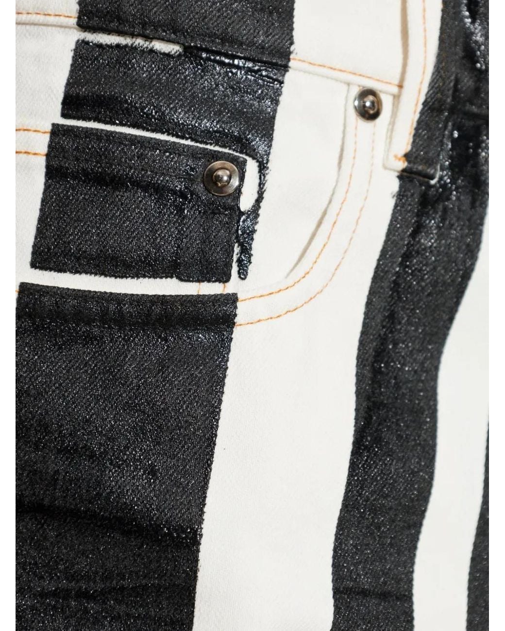 Versace White Jeans With Stripe Pattern for men