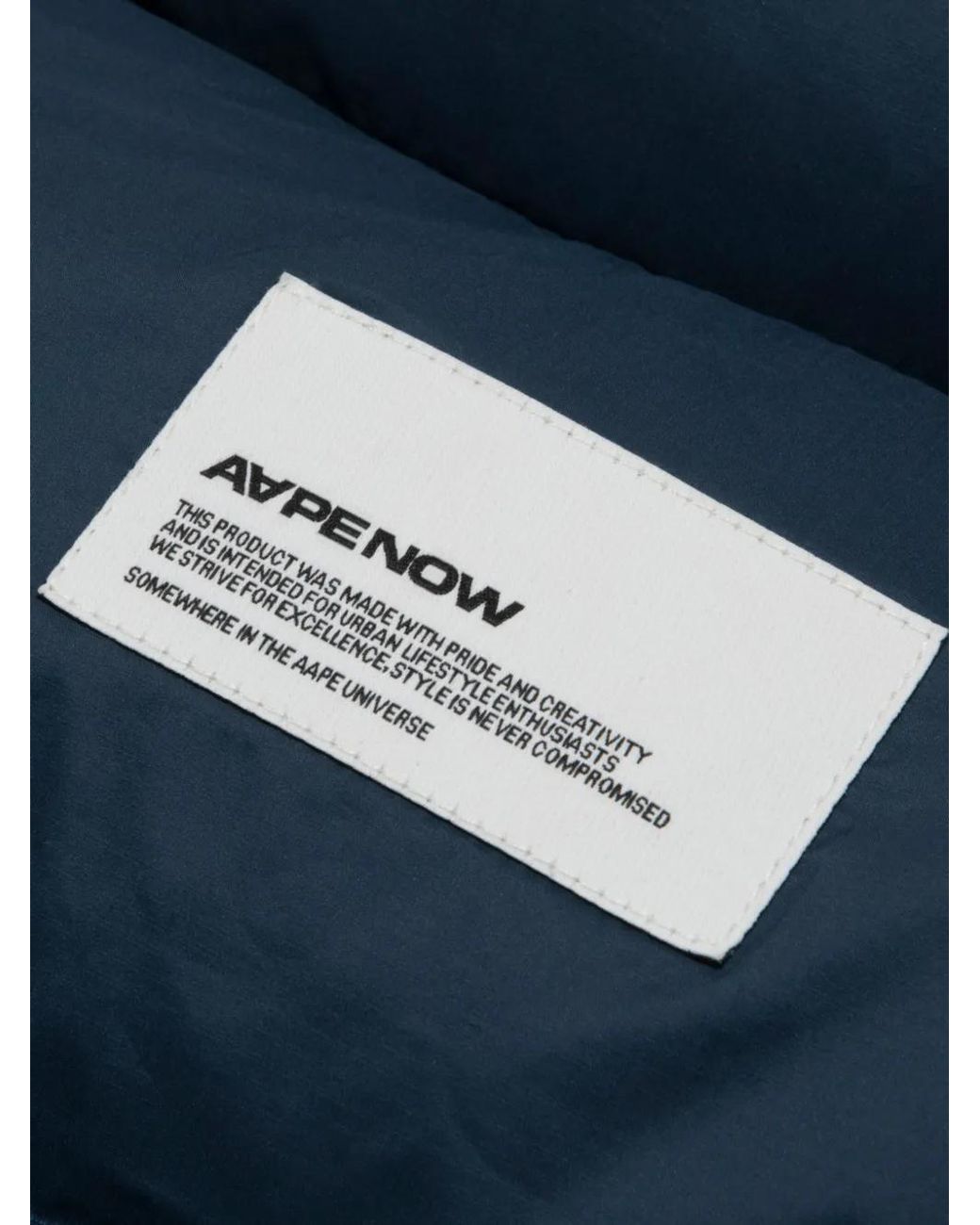 Aape By A Bathing Ape Blue Quilted Logo-Patch Jacket for men