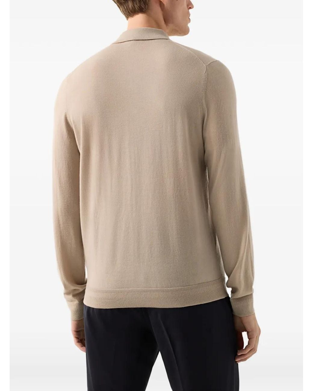 Bogner Natural Jake Long-Sleeve Polo Shirt for men