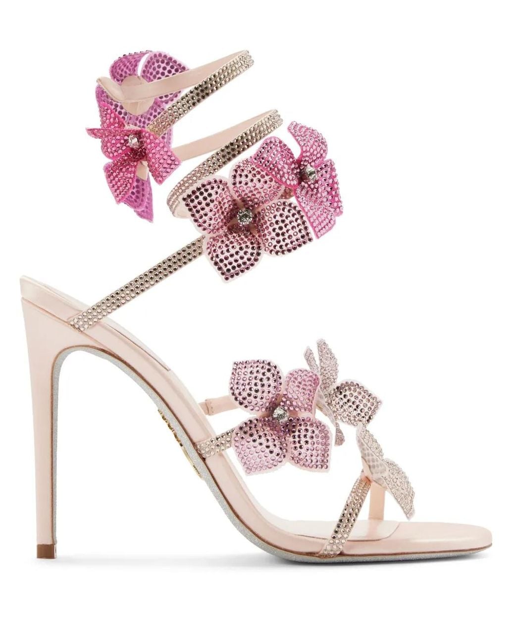 Rene Caovilla 105Mm Floriane Sandals in Pink | Lyst