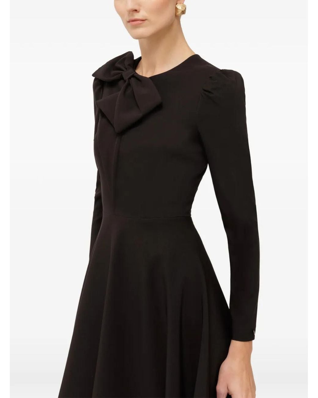 Nissa Black A-Line Midi Dress