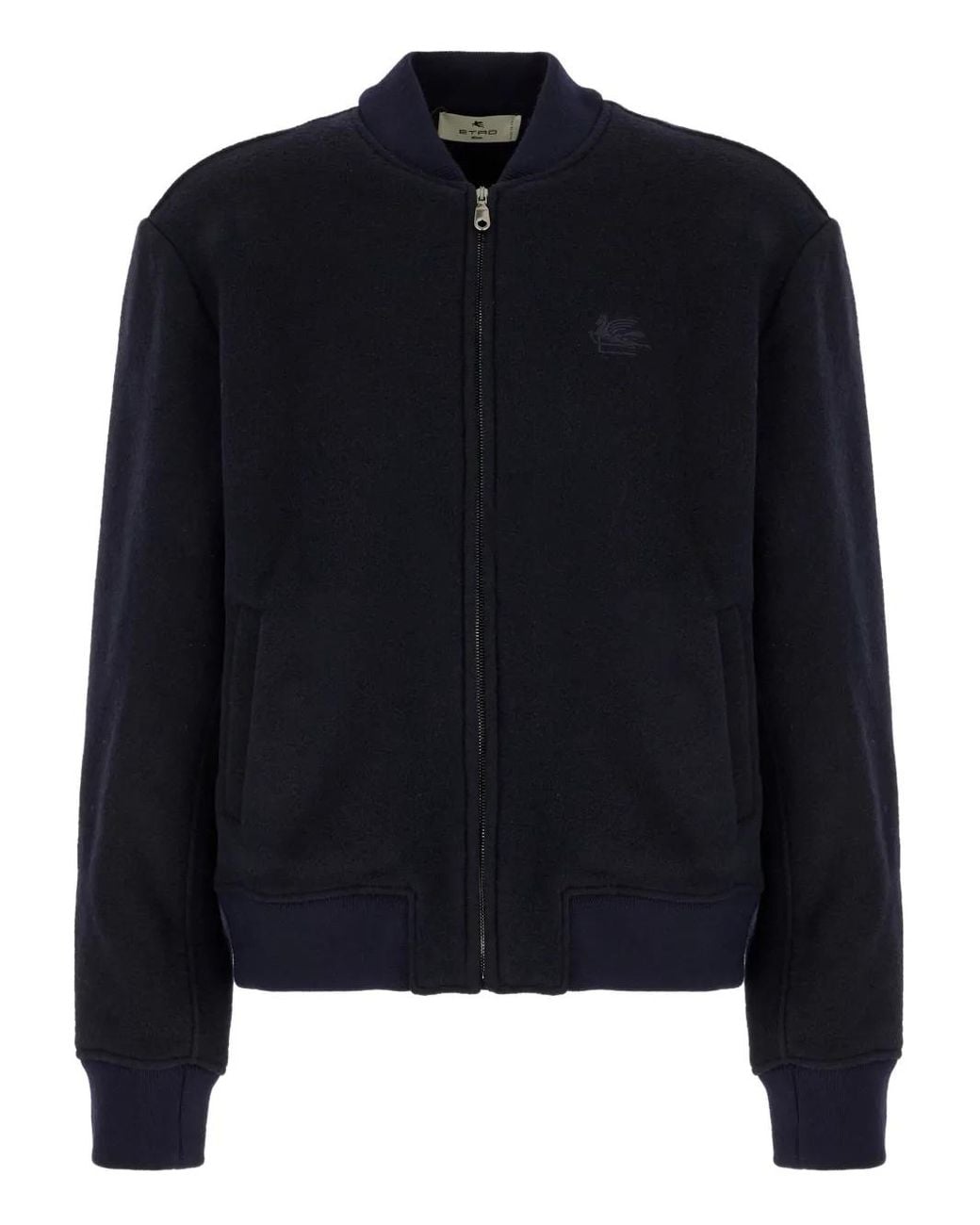 Etro Blue Embroidered-Logo Jacket for men