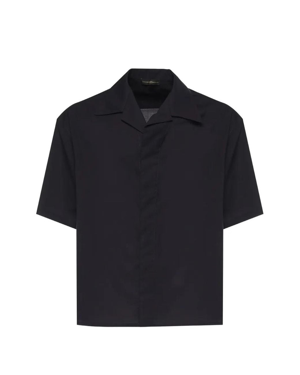 Giuliano Galiano Blue Short-Sleeve Camp-Collar Shirt for men