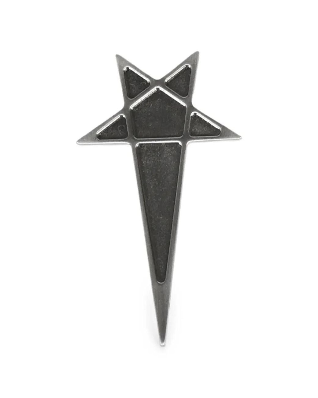 Rick Owens Black Temple Pentagram Lapel Pin for men