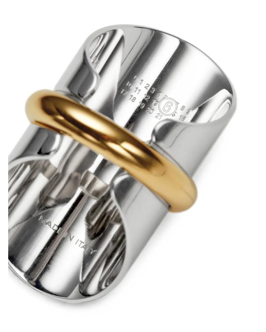 MM6 by Maison Margiela Gray Numeric Two-Tone Ring