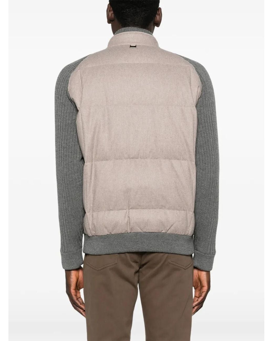 Giacca Con Inserti di Corneliani in Natural da Uomo