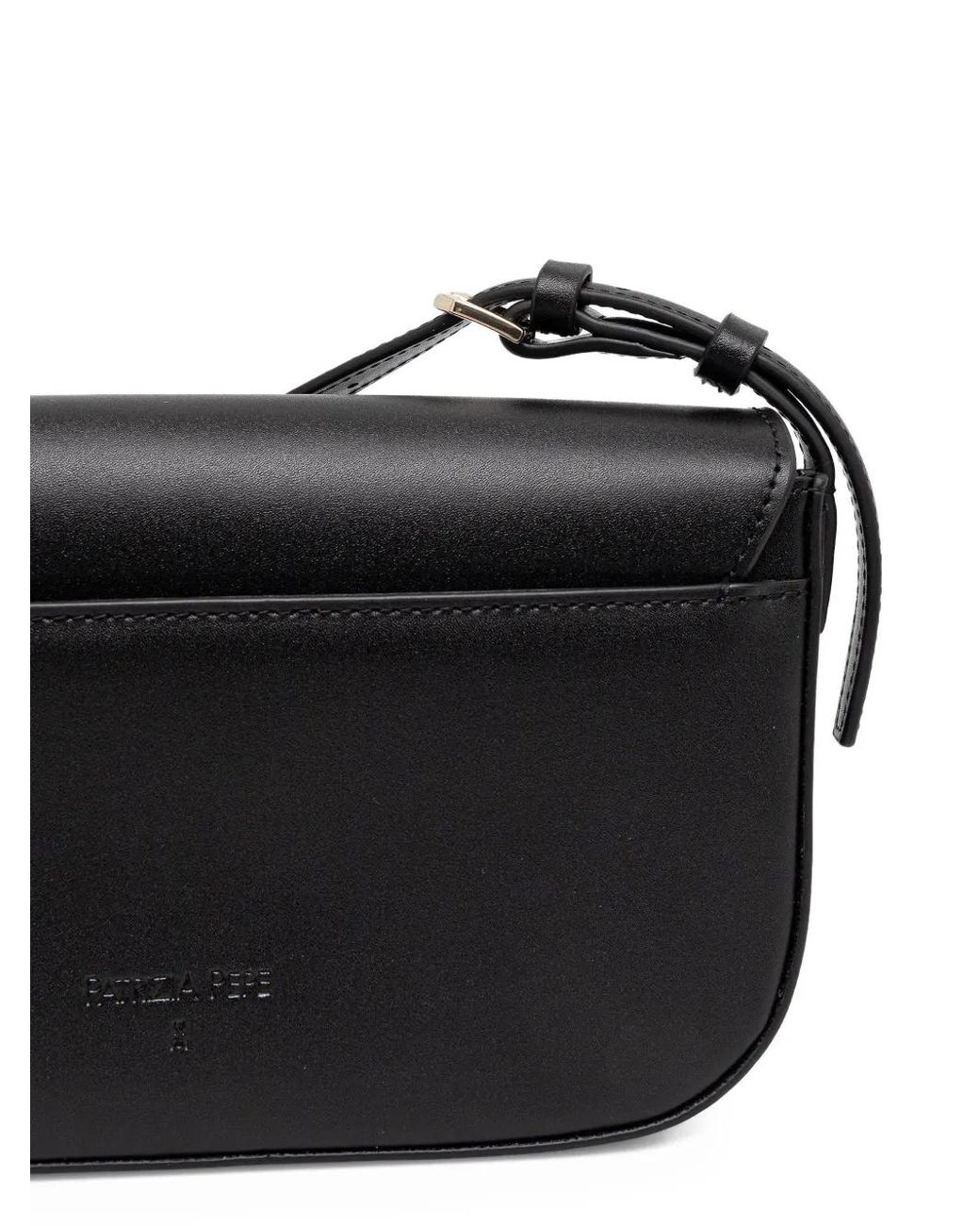 Patrizia Pepe Black Logo-Detail Cross Body Bag