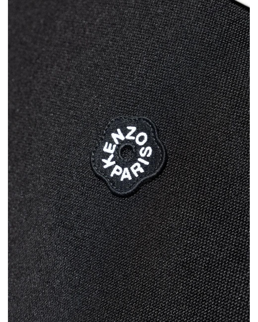 KENZO Black Panelled Zip-Up Track Jacket for men