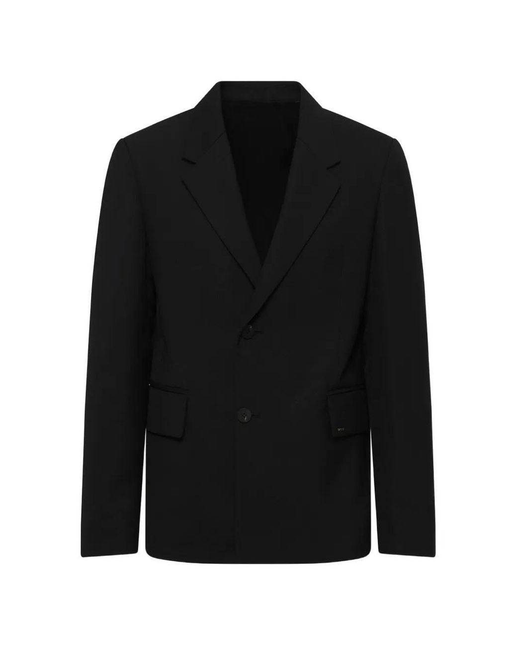 Wooyoungmi Black Single-Breasted Notched-Lapels Blazer for men