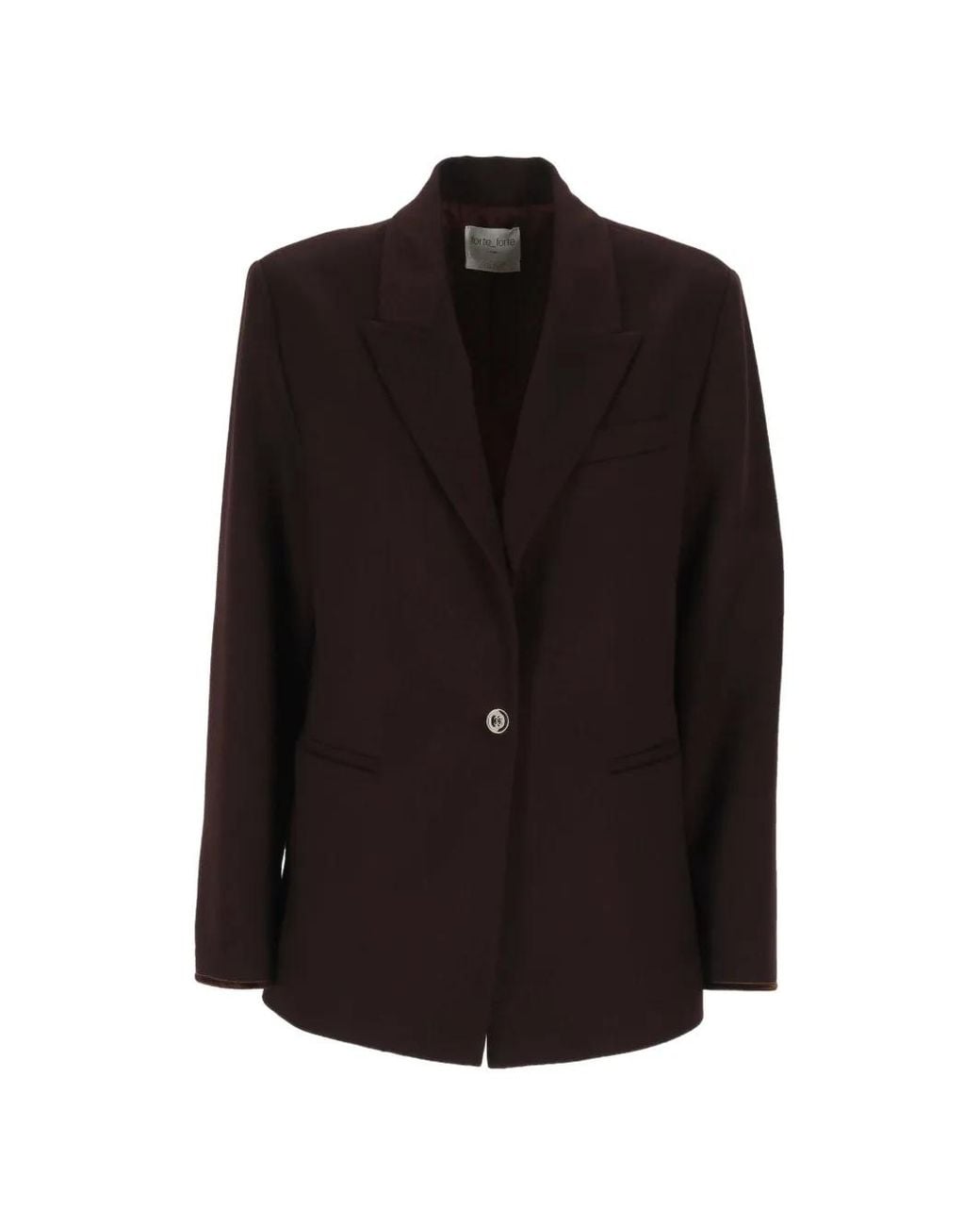 Forte_forte Black Single-Breasted Peaked-Lapel Blazer