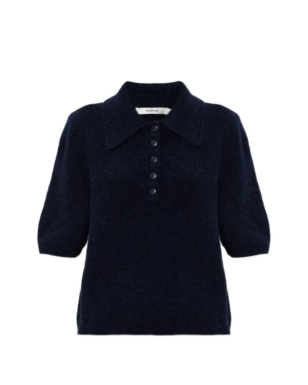 Gestuz Blue Gzalpha Button Collared Polo Shirt