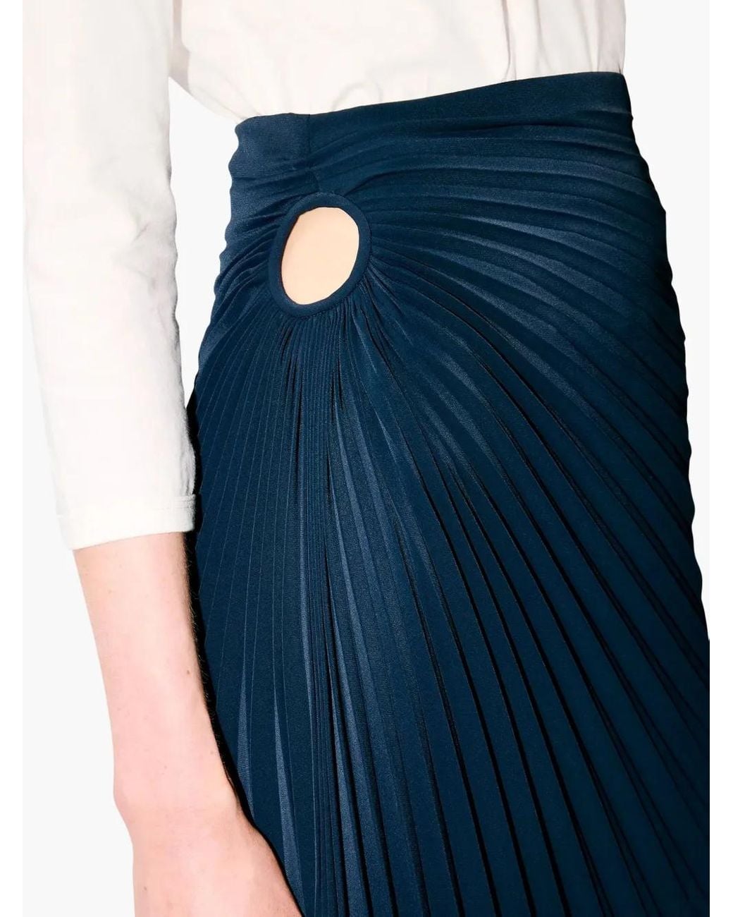 KENZO Blue Sunray-Pleated Midi Skirt