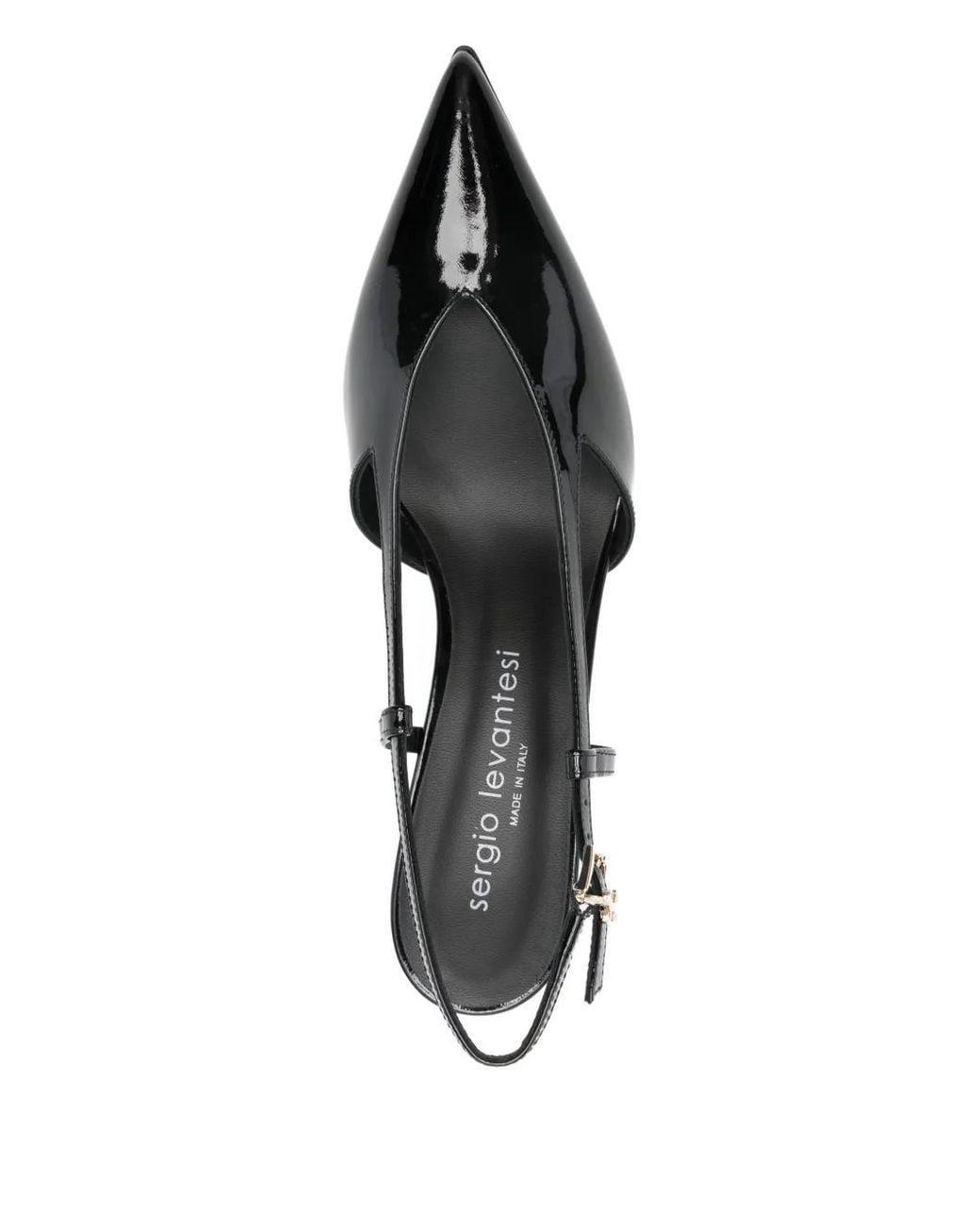 Sergio Levantesi Black Eva Slingback Pointed Pumps