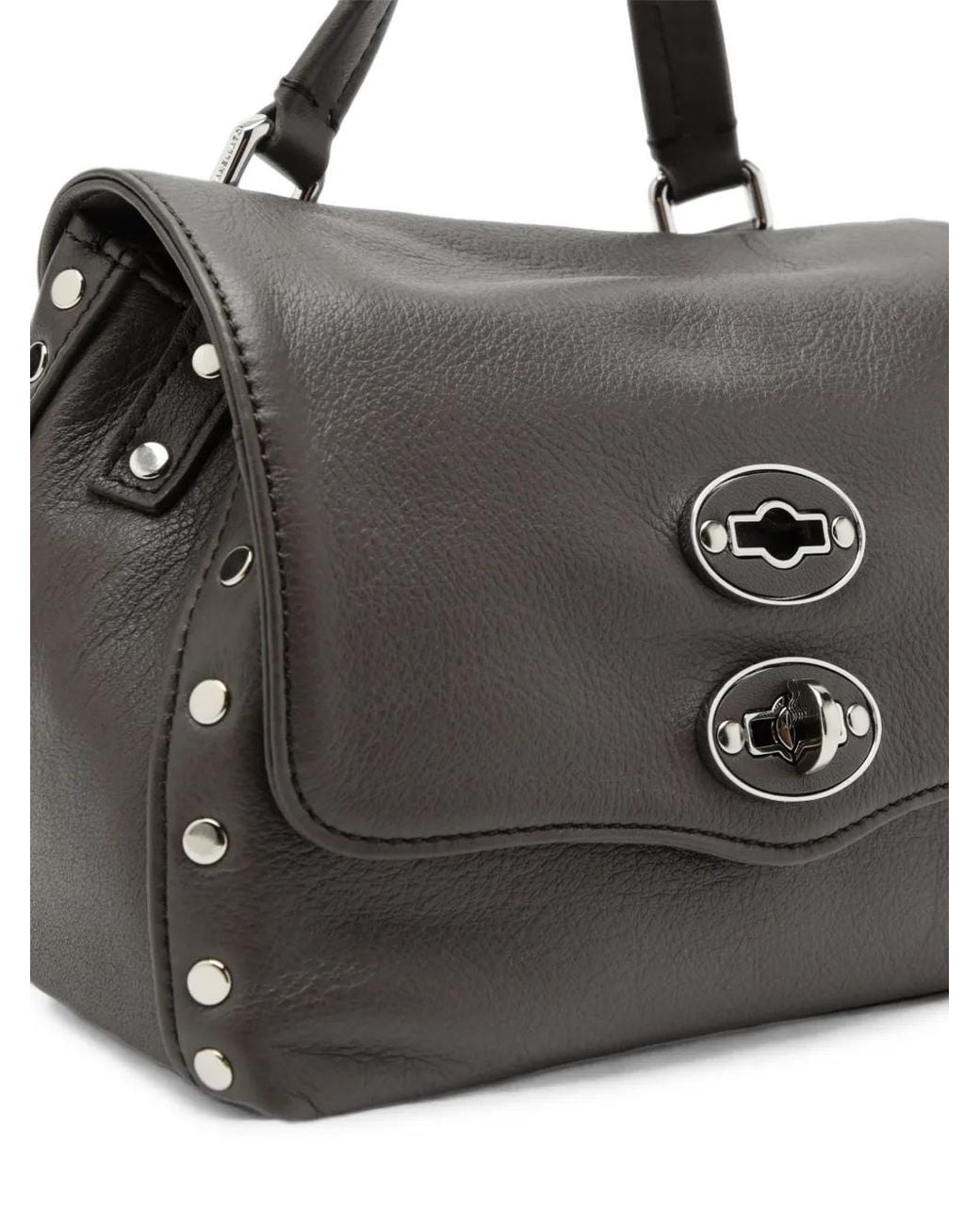 Zanellato Gray Mini Postina Studded Tote Bag