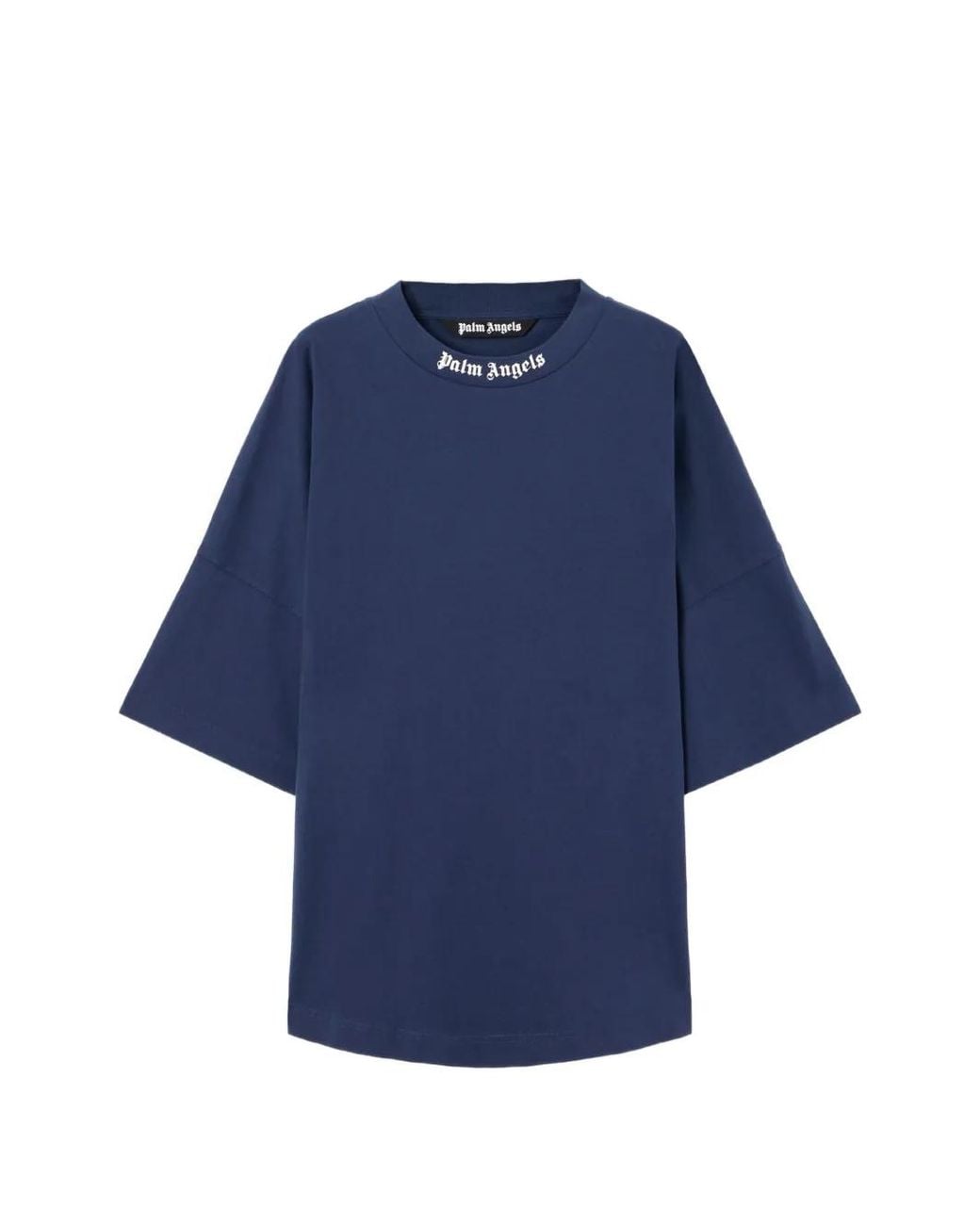 Palm Angels Blue Classic Logo Over T-Shirt for men
