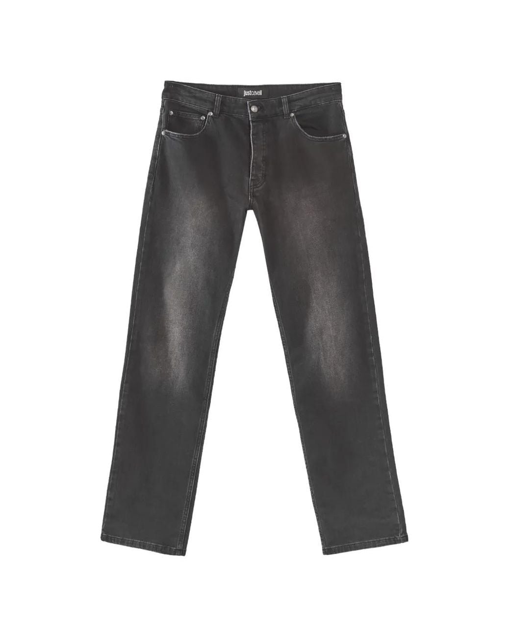 Just Cavalli Gray Regular-Fit Faded Jeans for men
