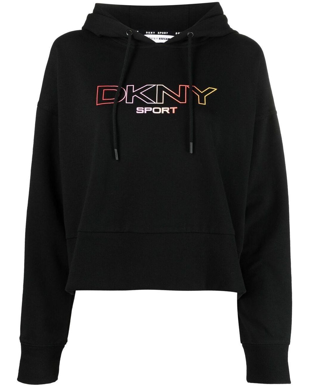 DKNY Cotton Logo-print Hoodie in Black - Save 28% - Lyst