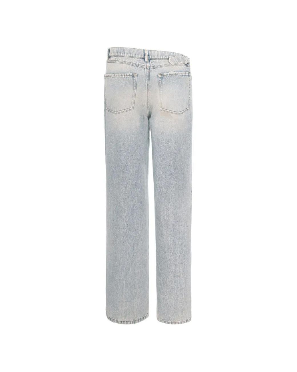 SEEN USERS Gray Open-Cut Buckled Jeans