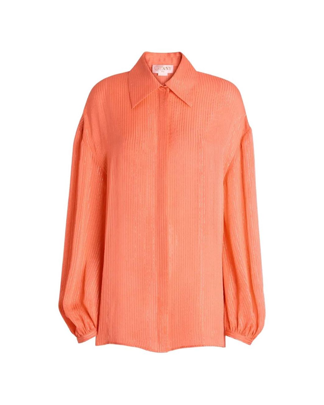 Genny Orange Balloon-Sleeve Top