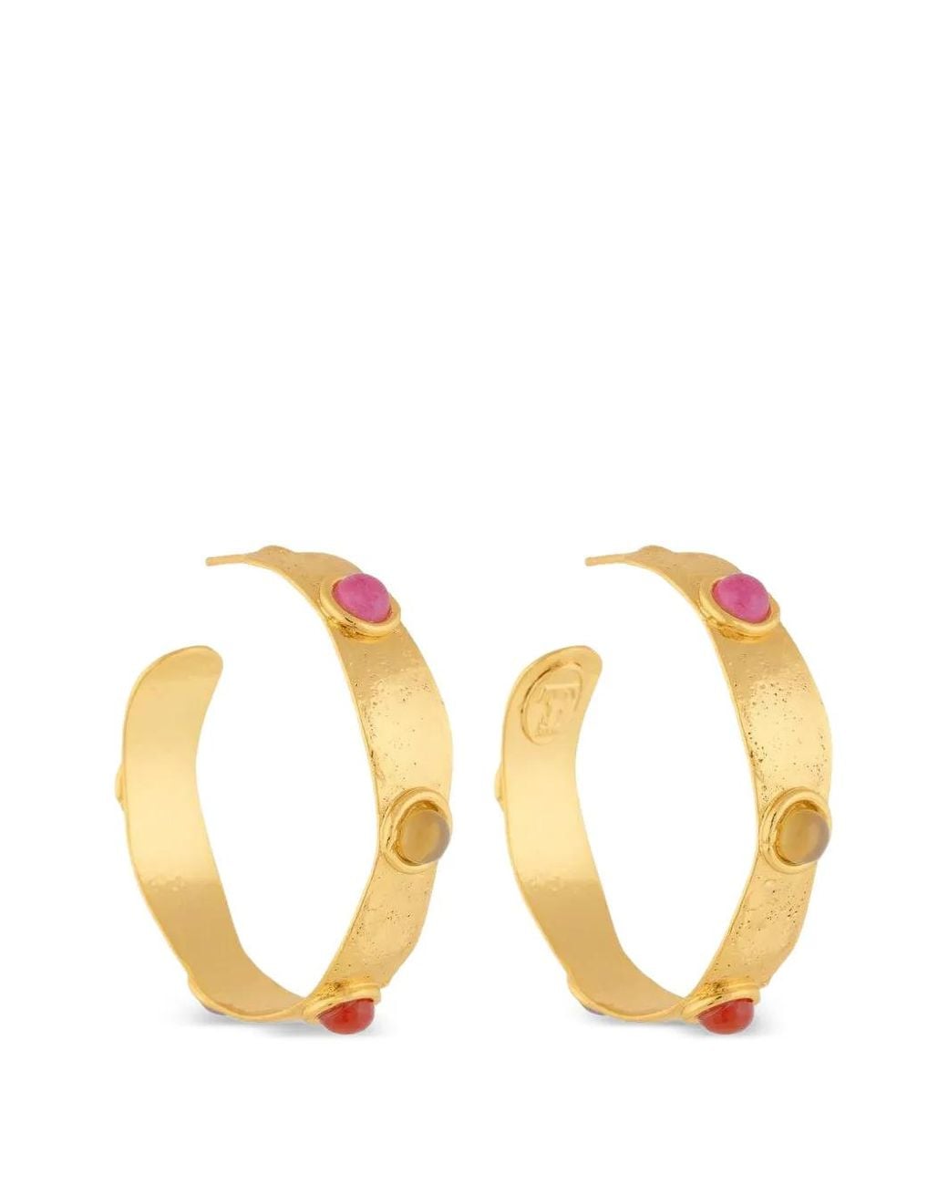 Sylvia Toledano Metallic Bianca Gemstone-Embellished Hoop Earrings