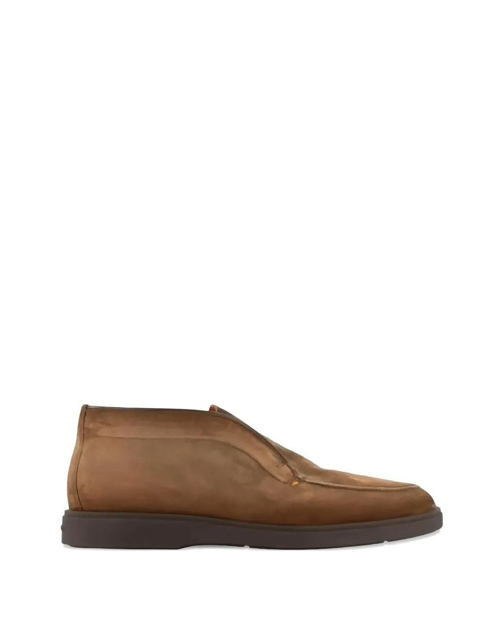 Santoni Brown Panelled Desert Boots for men